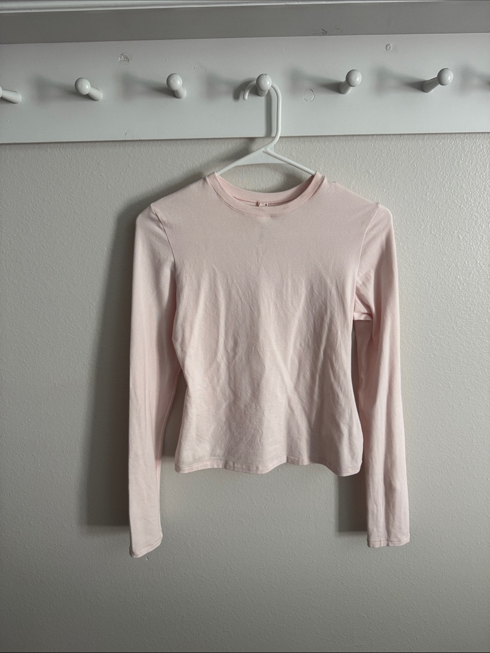SKIMS Long-Sleeve Crewneck Top - Pale Pink